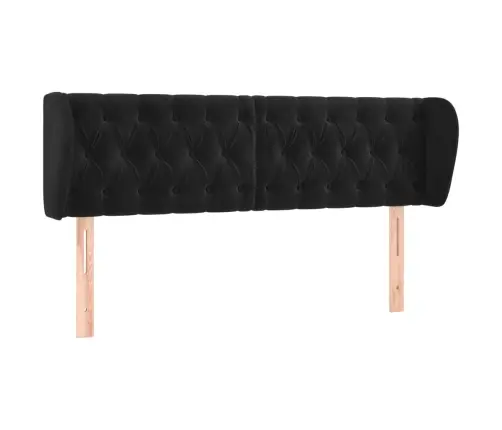 Voodipeats Servadega, Must, 147X23X78/88 cm Samet