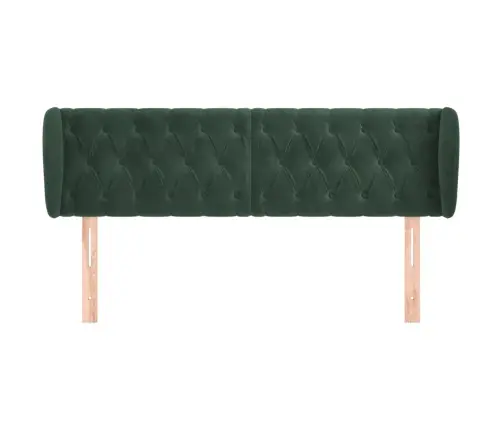 Galvūgalis Su Auselėmis, Tamsiai Žalia,147X23X78/88cm Aksomas