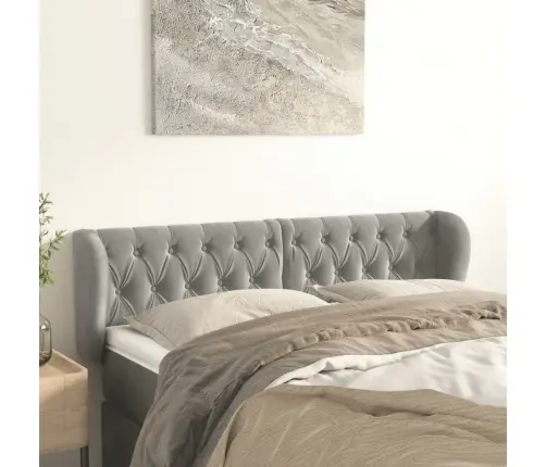 Galvgalis Ar Malām, Gaiši Pelēks Samts, 163X23X78/88 Cm Vidaxl