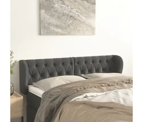 Galvgalis Ar Malām, Tumši Pelēks Samts, 163X23X78/88 Cm Vidaxl