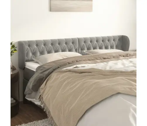 Galvūgalis Su Auselėmis, Šviesiai Pilkos,183X23X78/88cmAksomas