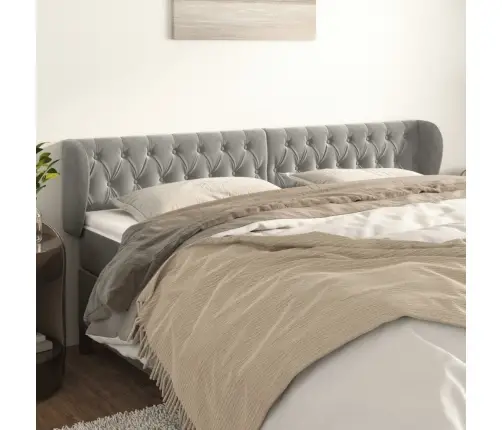 Galvgalis Ar Malām, Gaiši Pelēks Samts, 203X23X78/88 Cm Vidaxl