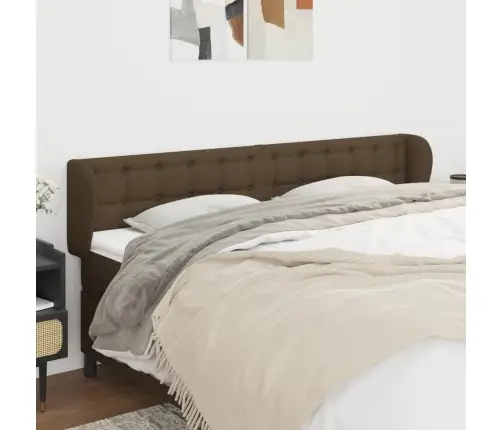 Galvgalis Ar Malām,163X23X78/88 Cm, Tumši Brūns Audums Vidaxl