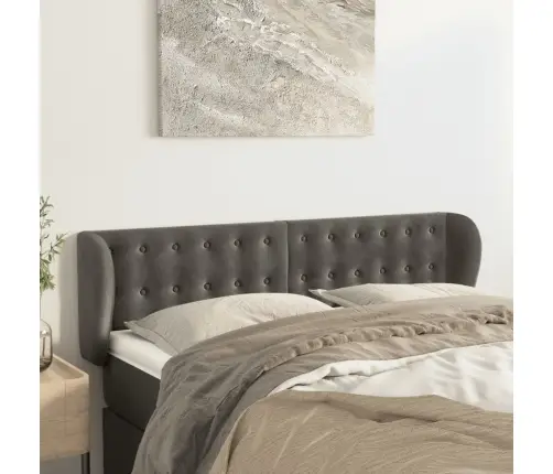 Galvgalis Ar Malām, Tumši Pelēks Samts, 147X23X78/88 Cm Vidaxl