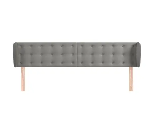 Galvūgalis Su Auselėmis,Šviesiai Pilkos,163X23X78/88cm Aksomas