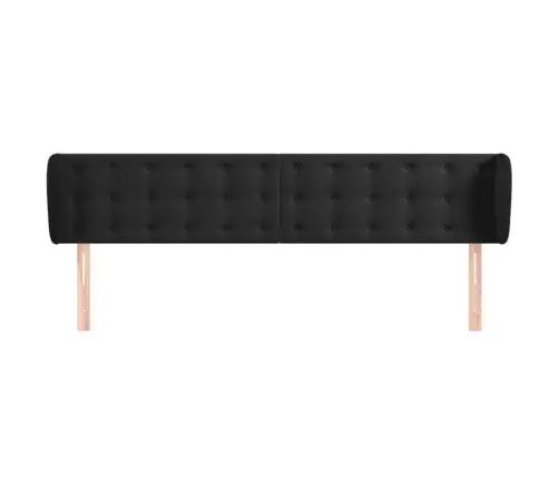 Galvgalis Ar Malām, Melns Samts, 203X23X78/88 Cm Vidaxl