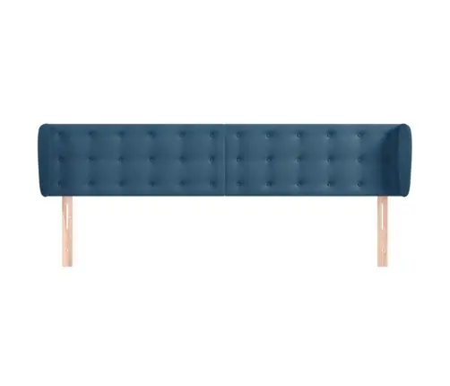 Galvūgalis Su Auselėmis, Tamsiai Mėlyna,203X23X78/88cm Aksomas