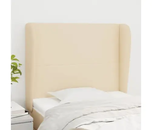 Galvgalis Ar Malām, 83X23X118/128 Cm, Krēmkrāsas Audums Vidaxl