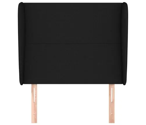 Galvūgalis Su Auselėmis, Juodas, 93X23X118/128cm Audinys