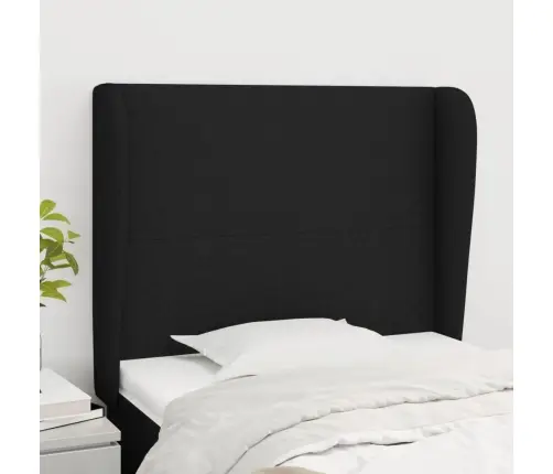 Galvūgalis Su Auselėmis, Juodas, 93X23X118/128cm Audinys