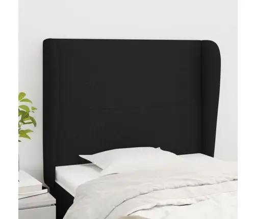 Galvgalis Ar Malām, 103X23X118/128 Cm, Melns Audums Vidaxl