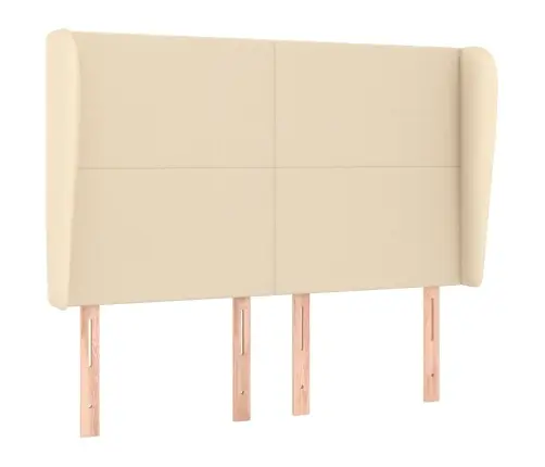 Galvgalis Ar Malām, 147X23X118/128 Cm, Krēmkrāsas Audums Vidaxl