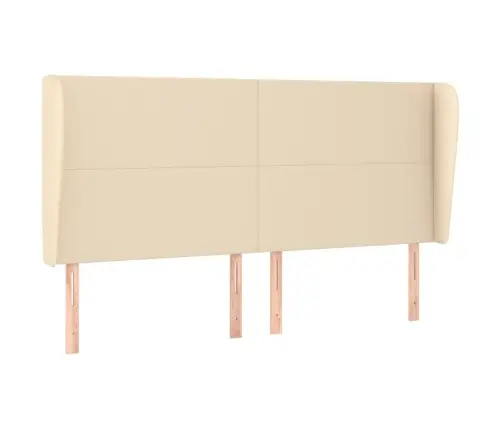 Galvgalis Ar Malām, 163X23X118/128 Cm, Krēmkrāsas Audums Vidaxl