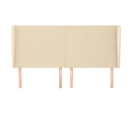 Galvgalis Ar Malām, 163X23X118/128 Cm, Krēmkrāsas Audums Vidaxl