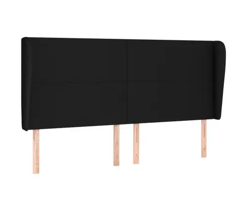 Galvgalis Ar Malām, 183X23X118/128 Cm, Melns Audums Vidaxl