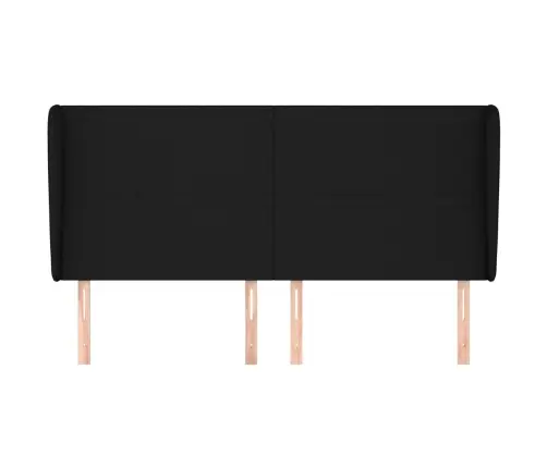 Galvgalis Ar Malām, 203X23X118/128 Cm, Melns Audums Vidaxl