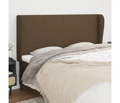 Galvūgalis Su Auselėmis, Rudas, 203X23X118/128cm Audinys