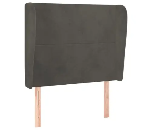 Galvūgalis Su Auselėmis, Pilkas, 83X23X118/128cm Aksomas