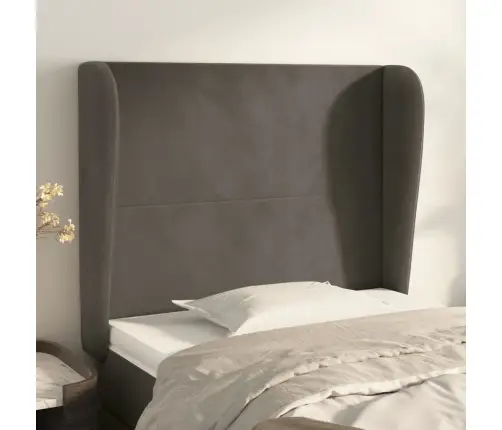 Galvūgalis Su Auselėmis, Pilkas, 83X23X118/128cm Aksomas