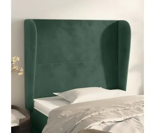 Galvgalis Ar Malām, 83X23X118/128 Cm, Tumši Zaļš Samts Vidaxl