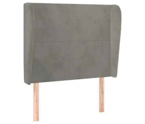 Galvūgalis Su Auselėmis, Pilkas, 103X23X118/128cm Aksomas