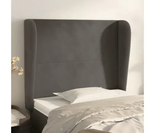 Galvgalis Ar Malām, 103X23X118/128 Cm, Tumši Pelēks Samts Vidaxl