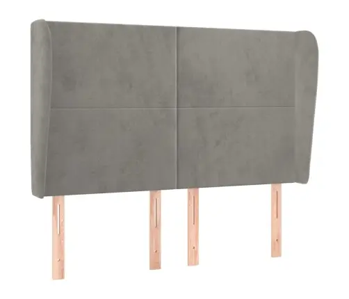 Galvūgalis Su Auselėmis, Pilkas, 147X23X118/128cm Aksomas