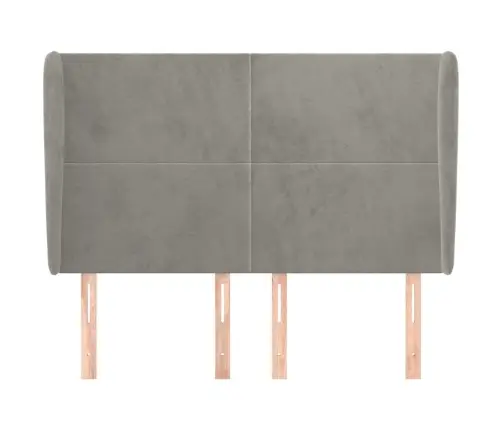 Galvūgalis Su Auselėmis, Pilkas, 147X23X118/128cm Aksomas