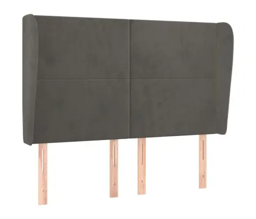 Galvgalis Ar Malām, 147X23X118/128 Cm, Tumši Pelēks Samts Vidaxl