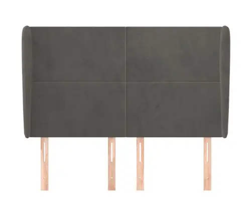 Galvgalis Ar Malām, 147X23X118/128 Cm, Tumši Pelēks Samts Vidaxl