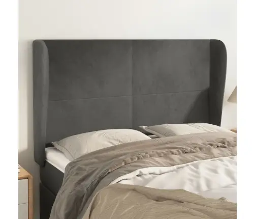 Galvgalis Ar Malām, 147X23X118/128 Cm, Tumši Pelēks Samts Vidaxl