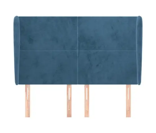 Voodipeats Servadega, Tumesinine, 147X23X118/128 cm Samet