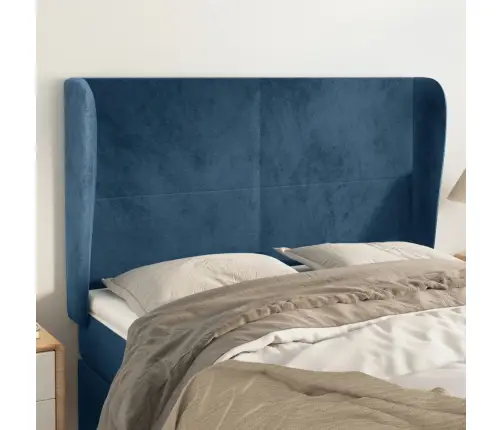 Voodipeats Servadega, Tumesinine, 147X23X118/128 cm Samet