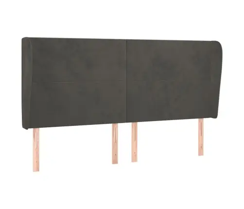 Voodipeats Servadega, Tumehall, 163X23X118/128 cm Samet