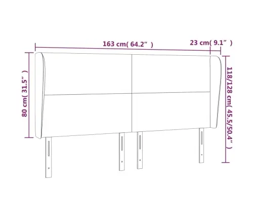 Voodipeats Servadega, Tumehall, 163X23X118/128 cm Samet