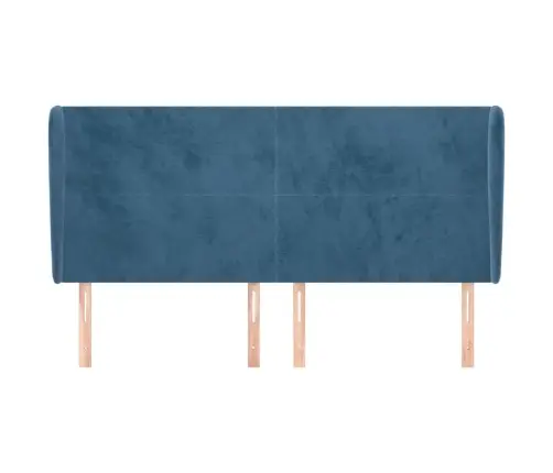 Galvgalis Ar Malām, 163X23X118/128 Cm, Tumši Zils Samts Vidaxl