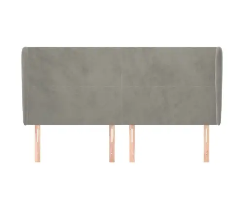 Galvgalis Ar Malām, 183X23X118/128 Cm, Gaiši Pelēks Samts Vidaxl