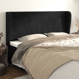 Voodipeats Servadega, Must, 183X23X118/128 cm Samet