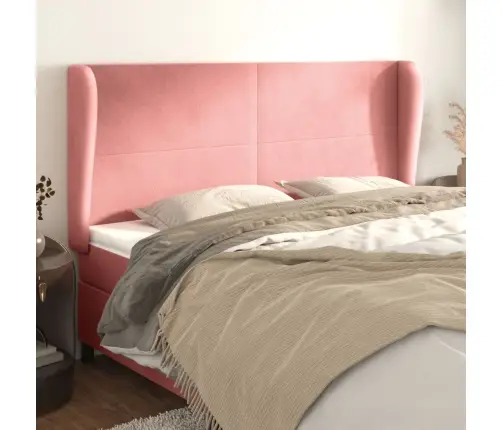 Galvgalis Ar Malām, 183X23X118/128 Cm, Rozā Samts Vidaxl Galvgalis Ar Malām, 183X23X118/128 Cm, Rozā Samts Vidaxl