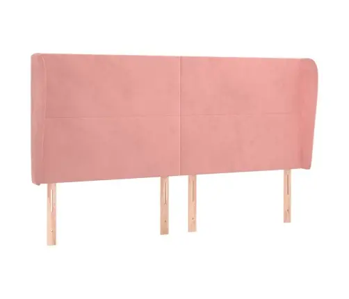 Voodipeats Servadega, Roosa, 203X23X118/128 cm Samet