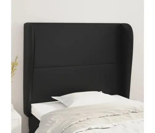 Voodipeats Servadega, Must, 103X23X118/128 cm Kunstnahk