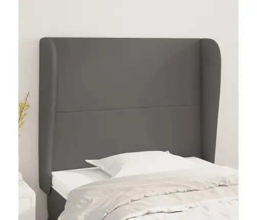Galvgalis Ar Malām, 103X23X118/128 Cm, Pelēka Mākslīgā Āda Vidaxl Galvgalis Ar Malām, 103X23X118/128 Cm, Pelēka Mākslīgā Āda Vidaxl