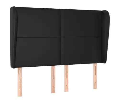 Galvgalis Ar Malām, 147X23X118/128 Cm, Melna Mākslīgā Āda Vidaxl