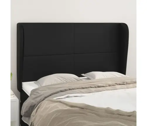 Galvgalis Ar Malām, 147X23X118/128 Cm, Melna Mākslīgā Āda Vidaxl