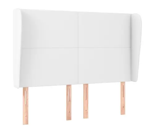 Voodipeats Servadega, Valge, 147X23X118/128 cm Kunstnahk