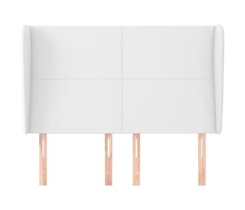 Voodipeats Servadega, Valge, 147X23X118/128 cm Kunstnahk