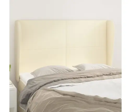 Galvgalis Ar Malām, 147X23X118/128 Cm, Krēmkrāsas Mākslīgā Āda Vidaxl