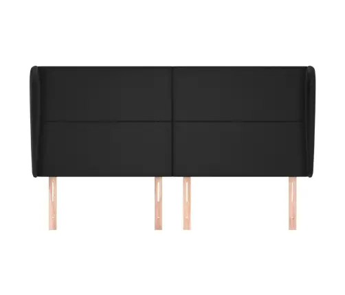 Galvgalis Ar Malām, 163X23X118/128 Cm, Melna Mākslīgā Āda Vidaxl