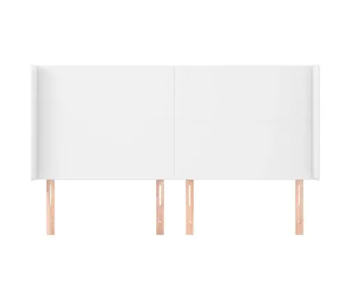 Galvgalis Ar Malām, 183X23X118/128 Cm, Balta Mākslīgā Āda Vidaxl