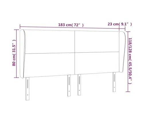 Voodipeats Servadega, Hall, 183X23X118/128 cm Kunstnahk